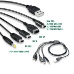 5-in-1 Charging Cable for Handheld Consoles - GBA/DS/DS LITE/DSi/3DS/2DS/Wii U Gamepad/PSP
